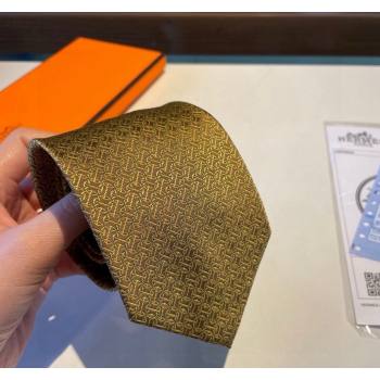 Hermes Silk Tie Gold Yellow 2024 030401 (XMN-240304097)