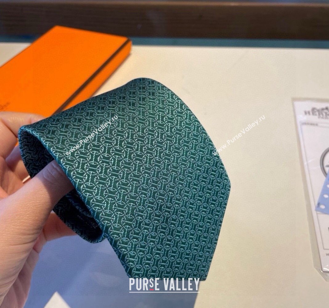 Hermes Silk Tie Green 2024 030401 (XMN-240304098)