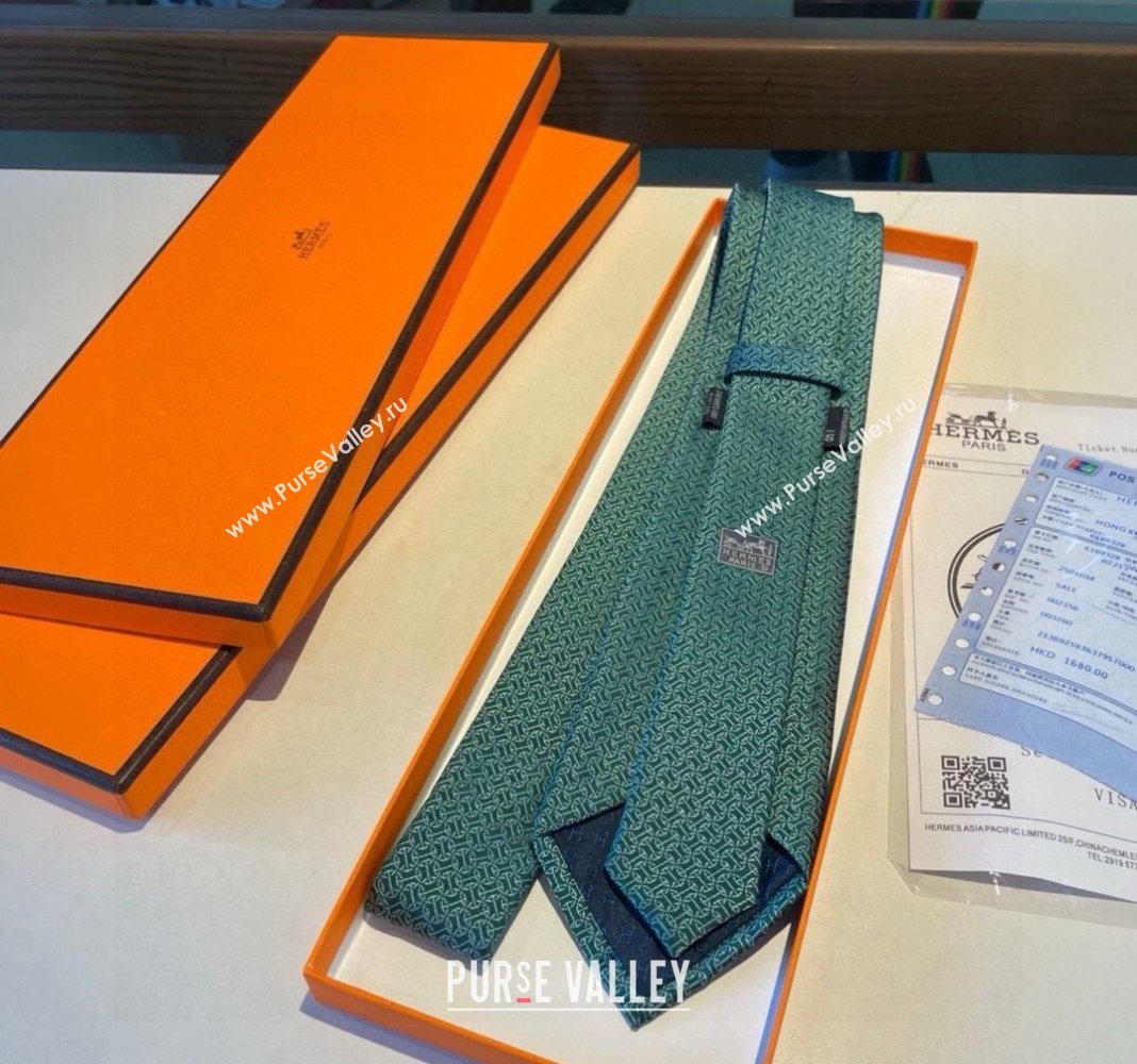 Hermes Silk Tie Green 2024 030401 (XMN-240304098)
