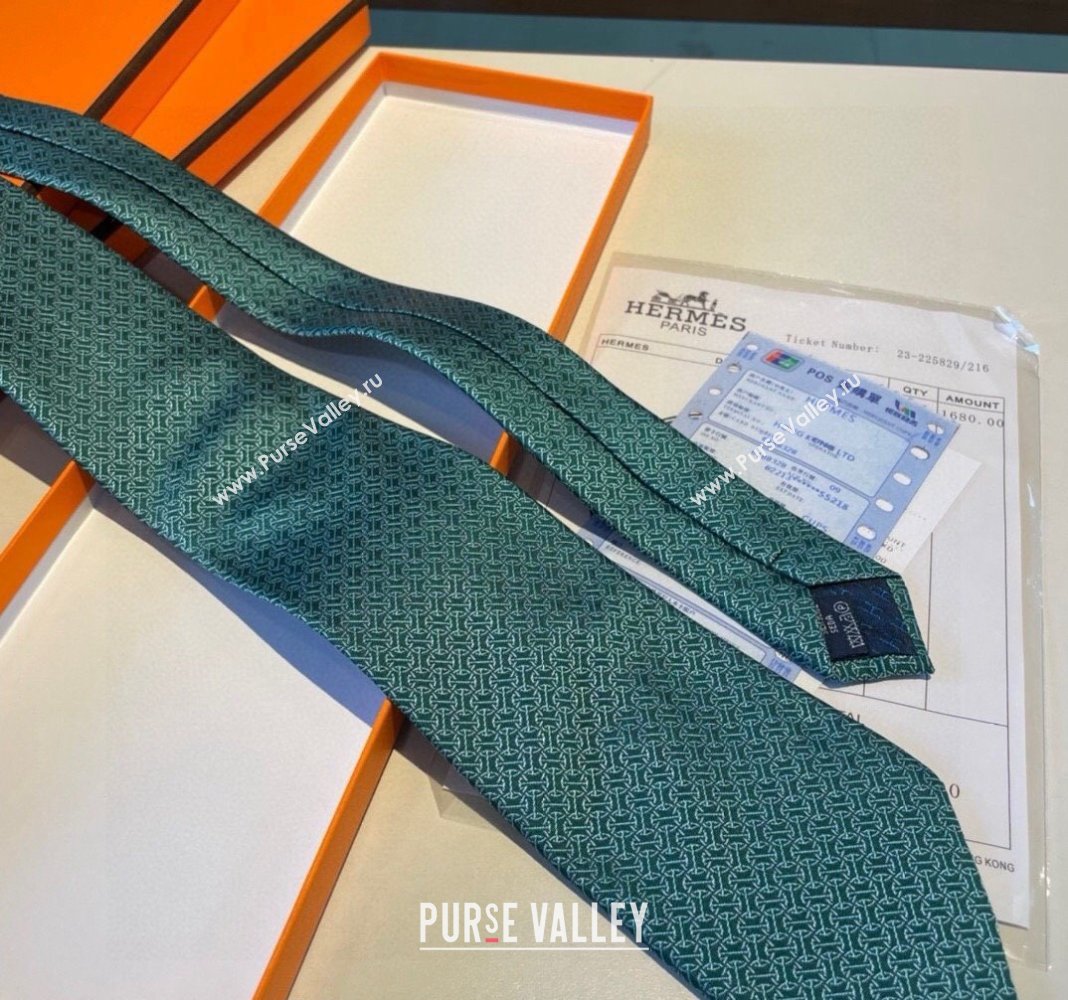 Hermes Silk Tie Green 2024 030401 (XMN-240304098)