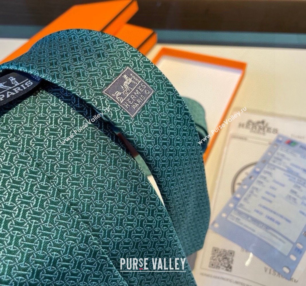 Hermes Silk Tie Green 2024 030401 (XMN-240304098)