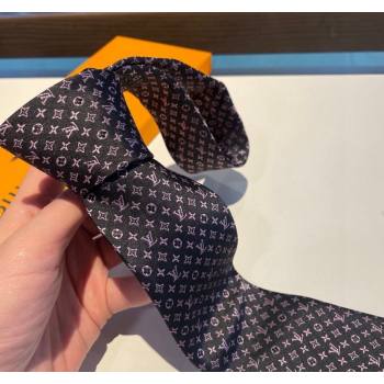 Louis Vuitton Silk Tie 8x148cm Black/Pink 2024 030401 (XMN-240304099)