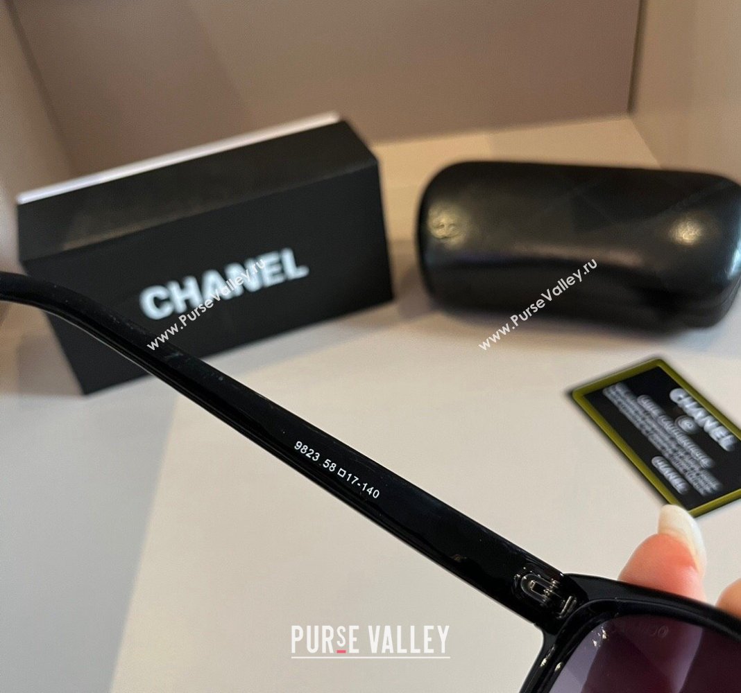 Chanel Sunglasses Black/Purple 2024 030404 (XMN-240304126)