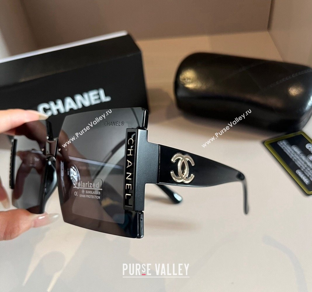 Chanel Square Sunglasses Black 2024 030405 (XMN-240304130)