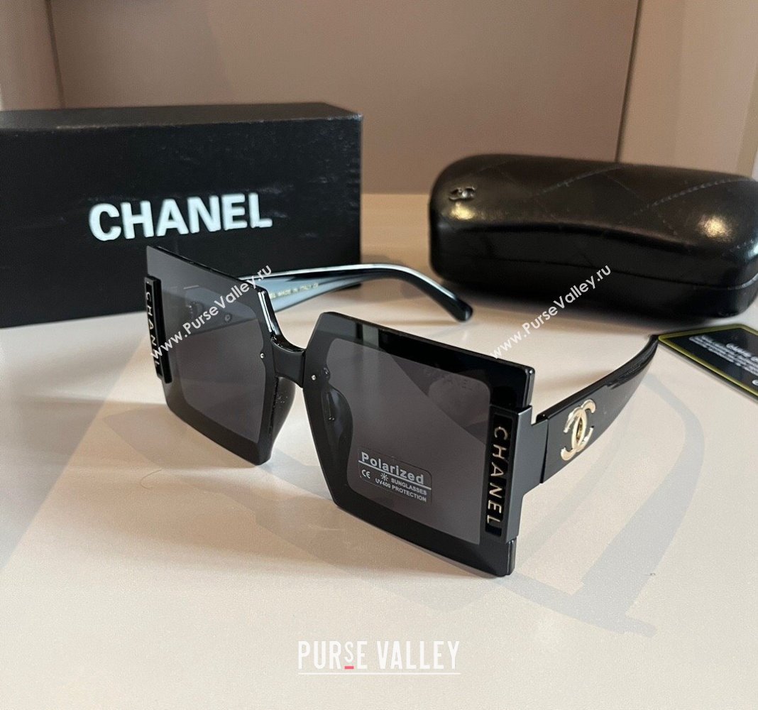 Chanel Square Sunglasses Black 2024 030405 (XMN-240304130)