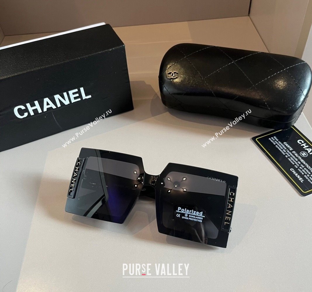 Chanel Square Sunglasses Black 2024 030405 (XMN-240304130)