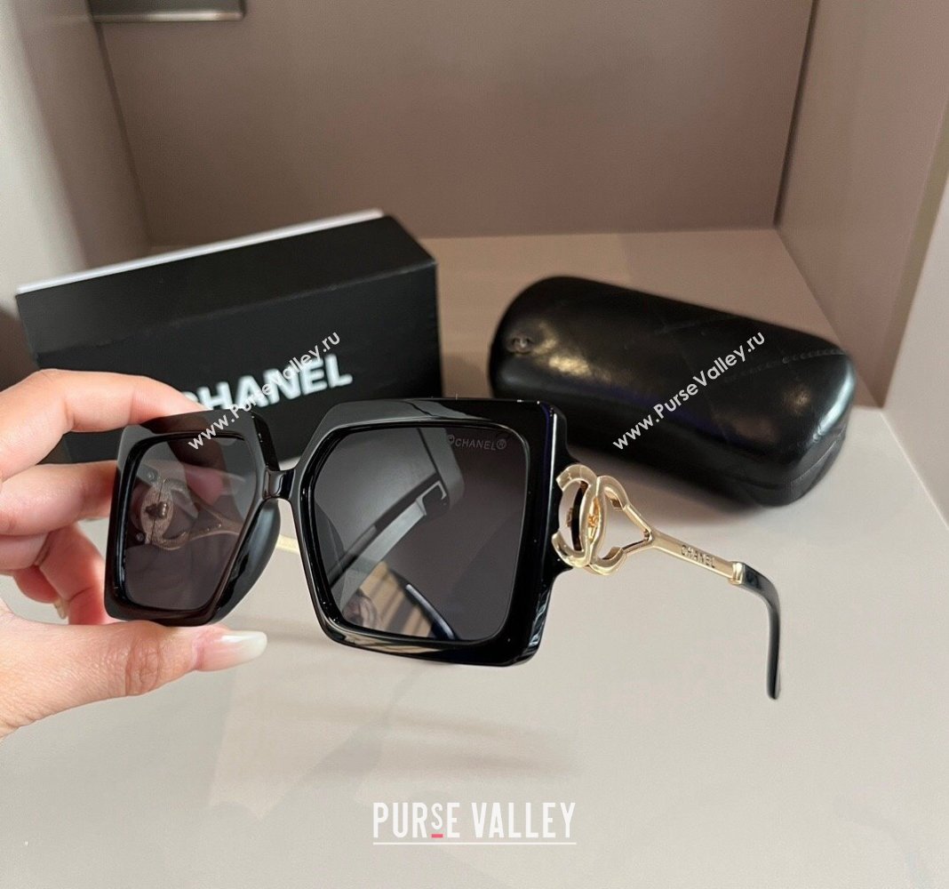 Chanel Sunglasses Black/Gold 2024 0304 (XMN-240304132)