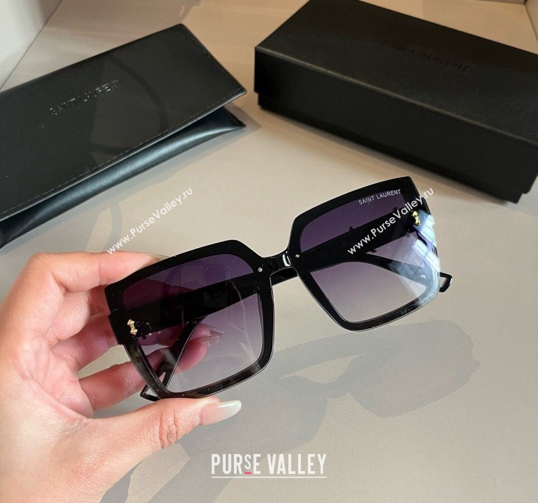 Saint Laurent Sunglasses YSL Black/Purple 2024 030401 (XMN-240304139)