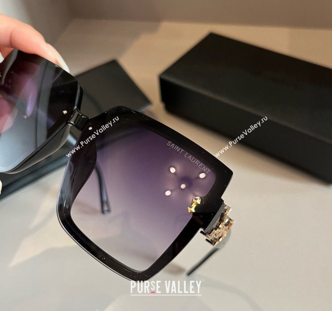 Saint Laurent Sunglasses YSL Black/Purple 2024 030401 (XMN-240304139)