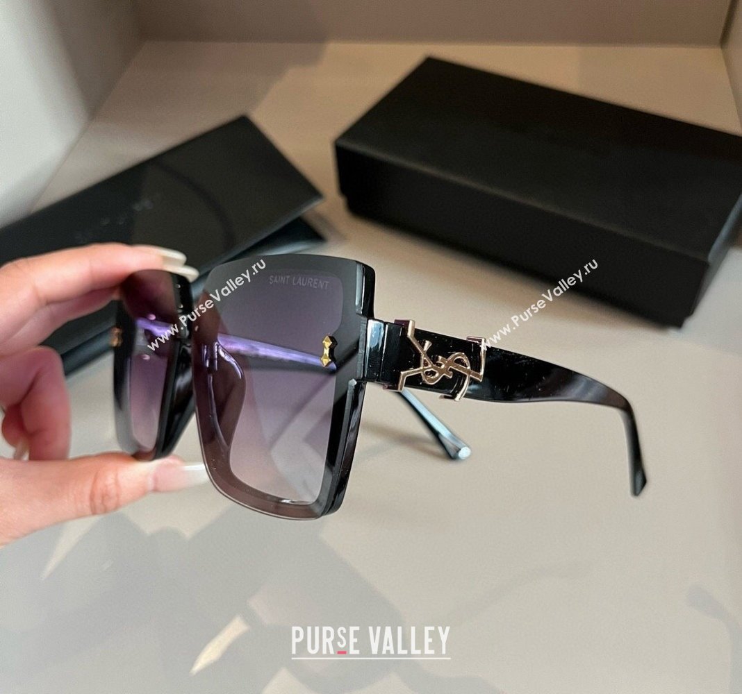 Saint Laurent Sunglasses YSL Black/Purple 2024 030401 (XMN-240304139)