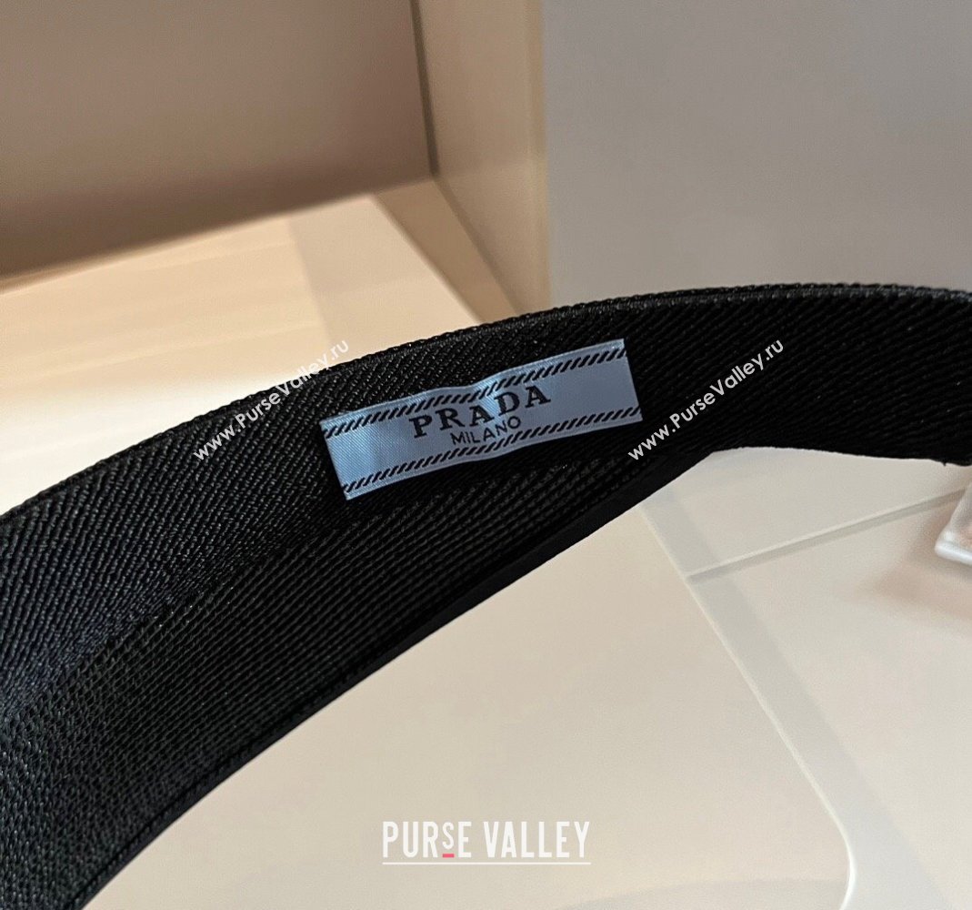 Prada Straw Visor Hat Black 2024 0301 (XMN-240301066)
