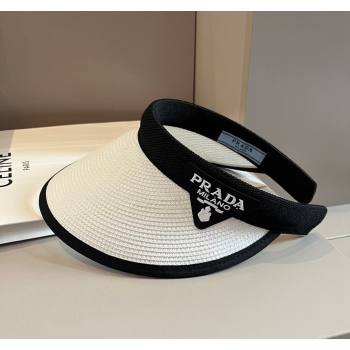 Prada Straw Visor Hat White 2024 0301 (XMN-240301067)