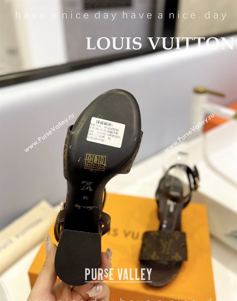 Louis Vuitton Monogram Bloom Sandals 7.5cm in Cutout Monogram Canvas 2024 032001 (MD-240320078)