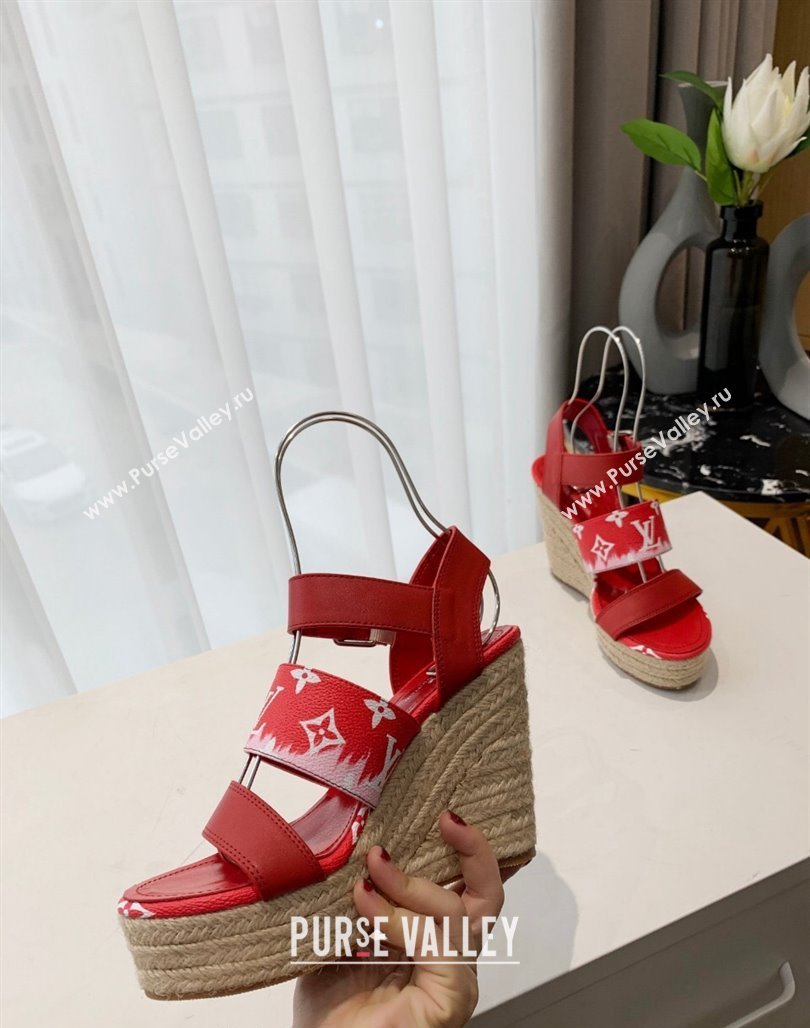 Louis Vuitton Starboard Wedge Gradient Sandals Red 2024 0321 (MD-240321002)