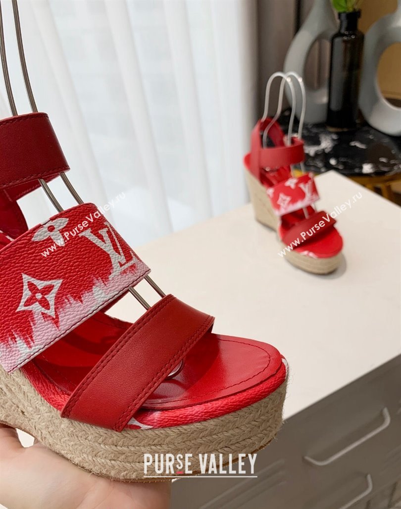 Louis Vuitton Starboard Wedge Gradient Sandals Red 2024 0321 (MD-240321002)