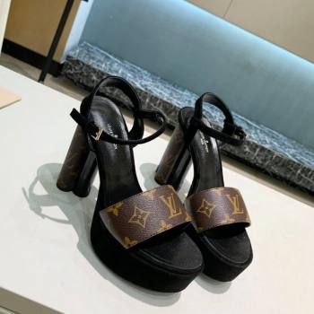 Louis Vuitton Platform Sandals 11.5cm in Monogram Canvas and Suede 2024 0321 (MD-240321012)