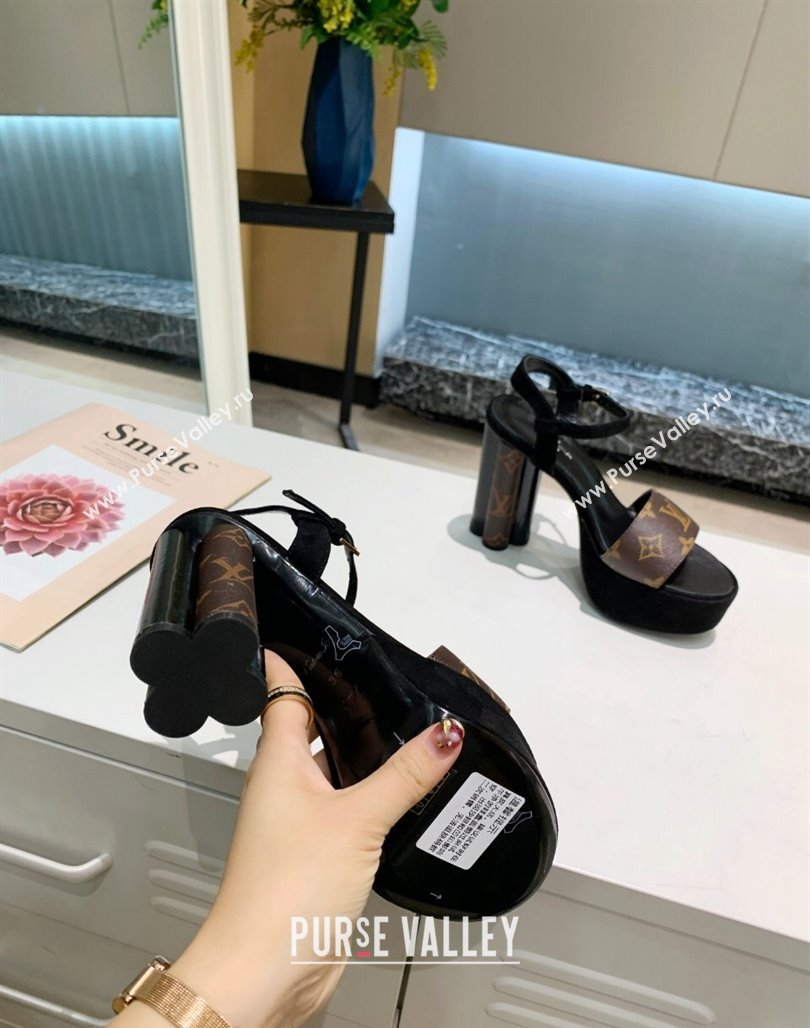 Louis Vuitton Platform Sandals 11.5cm in Monogram Canvas and Suede 2024 0321 (MD-240321012)