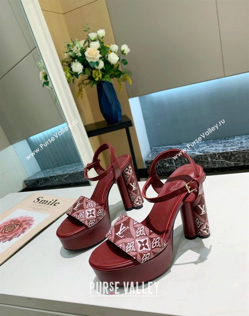 Louis Vuitton Since 1854 Platform Sandals 11.5cm Burgundy 2024 0321 (MD-240321013)