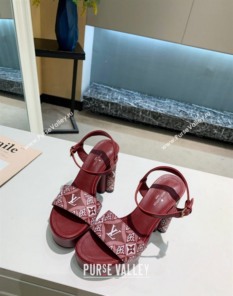 Louis Vuitton Since 1854 Platform Sandals 11.5cm Burgundy 2024 0321 (MD-240321013)