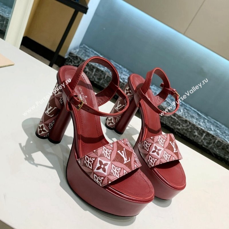 Louis Vuitton Since 1854 Platform Sandals 11.5cm Burgundy 2024 0321 (MD-240321013)