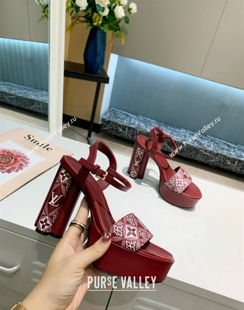 Louis Vuitton Since 1854 Platform Sandals 11.5cm Burgundy 2024 0321 (MD-240321013)