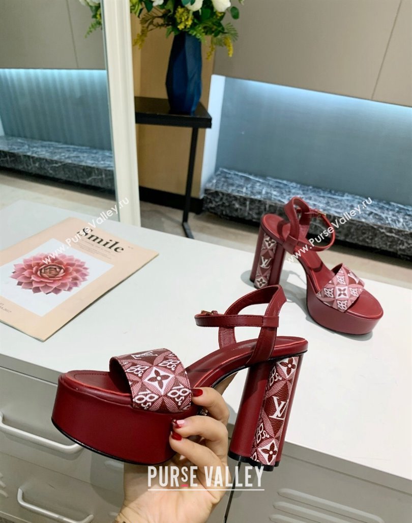 Louis Vuitton Since 1854 Platform Sandals 11.5cm Burgundy 2024 0321 (MD-240321013)