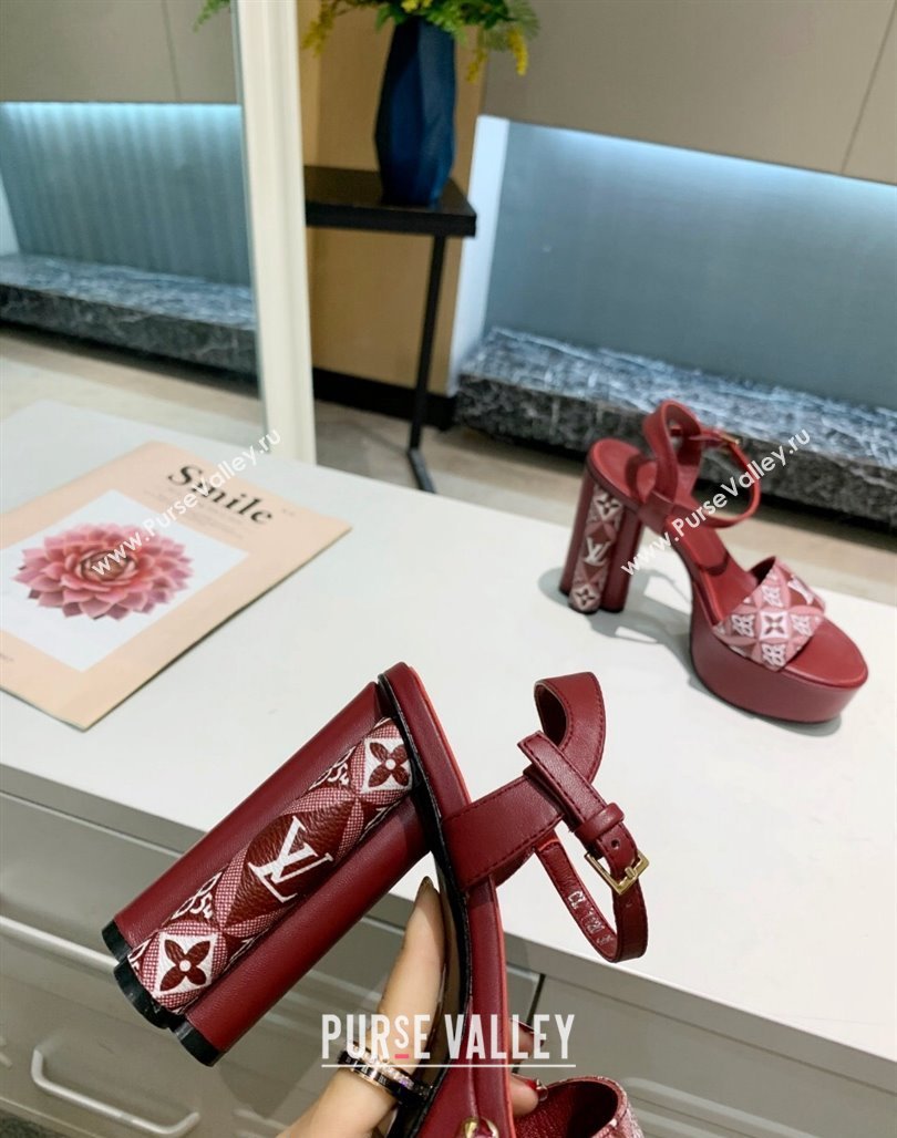 Louis Vuitton Since 1854 Platform Sandals 11.5cm Burgundy 2024 0321 (MD-240321013)