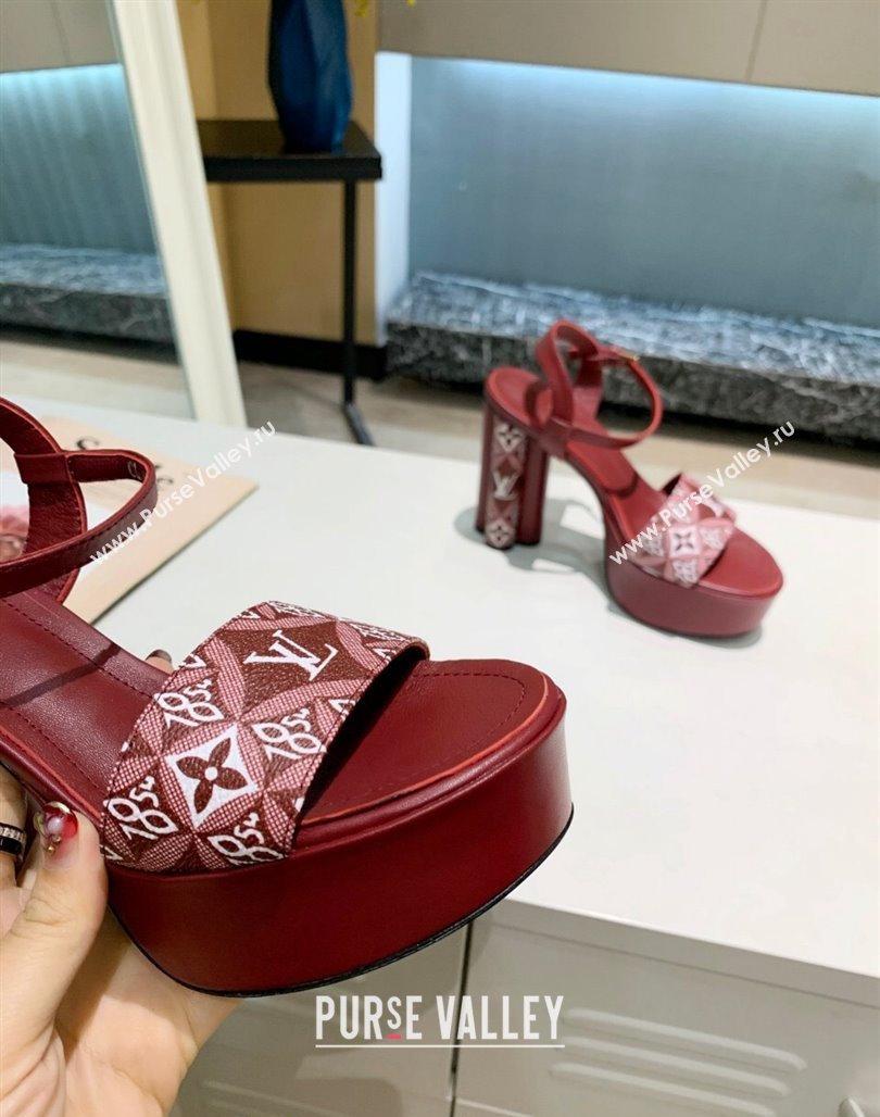 Louis Vuitton Since 1854 Platform Sandals 11.5cm Burgundy 2024 0321 (MD-240321013)