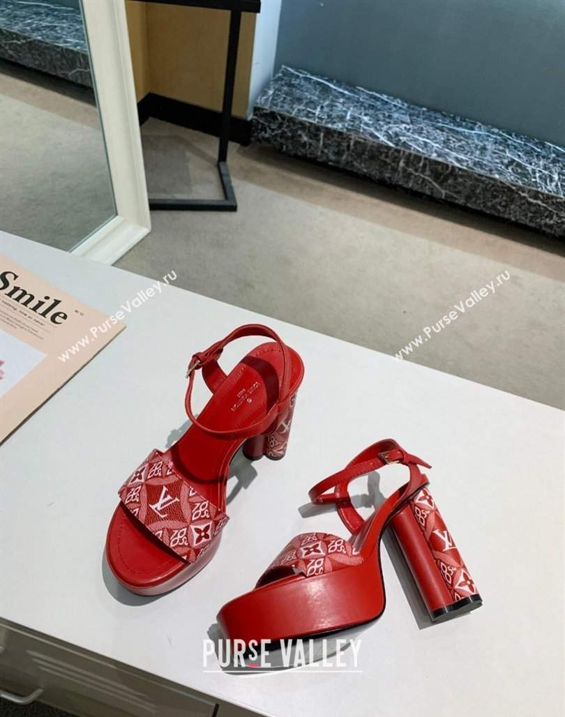 Louis Vuitton Since 1854 Platform Sandals 11.5cm Red 2024 0321 (MD-240321014)