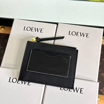 Loewe Large Coin Card Holder in Soft Grained Leather Black 2024 0402 (HY-240402126)