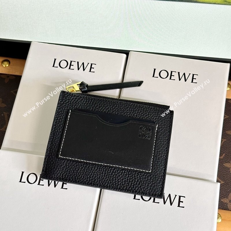 Loewe Large Coin Card Holder in Soft Grained Leather Black 2024 0402 (HY-240402126)