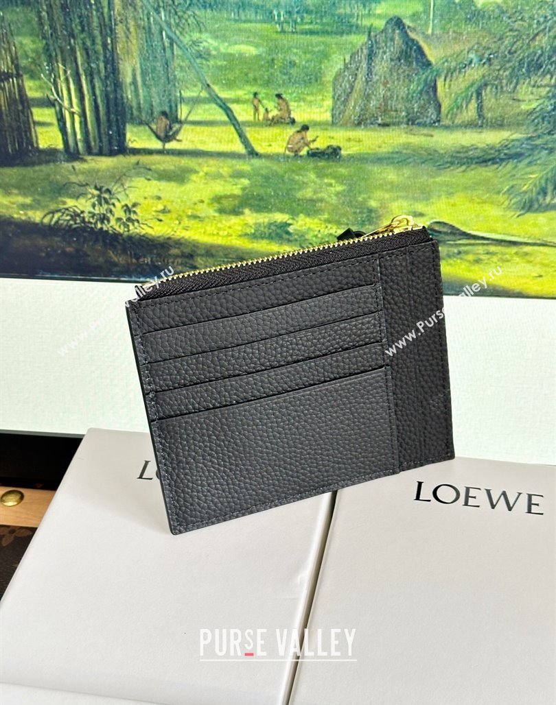 Loewe Large Coin Card Holder in Soft Grained Leather Black 2024 0402 (HY-240402126)