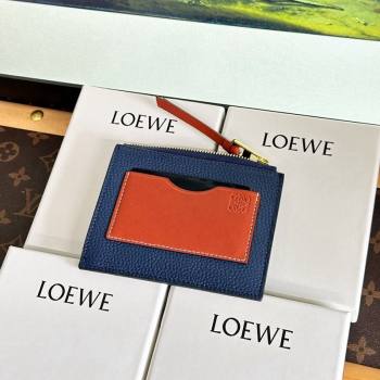 Loewe Large Coin Card Holder in Soft Grained Leather Blue 2024 0402 (HY-240402128)