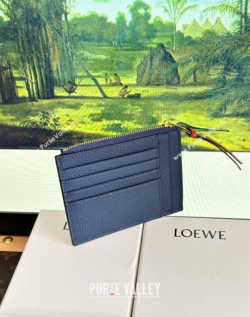 Loewe Large Coin Card Holder in Soft Grained Leather Blue 2024 0402 (HY-240402128)