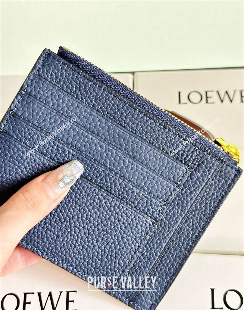 Loewe Large Coin Card Holder in Soft Grained Leather Blue 2024 0402 (HY-240402128)