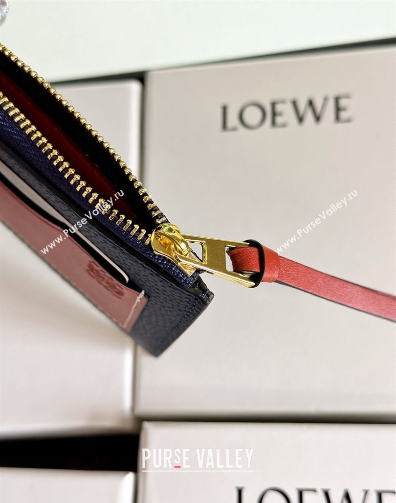 Loewe Large Coin Card Holder in Soft Grained Leather Blue 2024 0402 (HY-240402128)