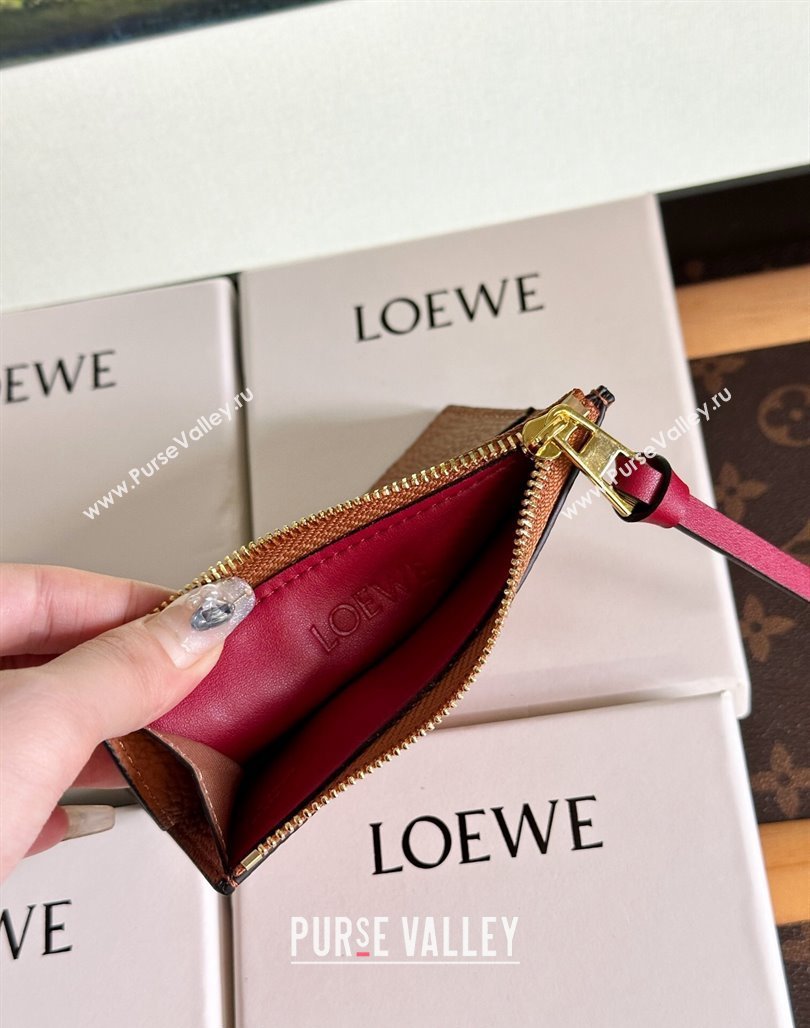 Loewe Large Coin Card Holder in Soft Grained Leather Brown 2024 0402 (HY-240402129)