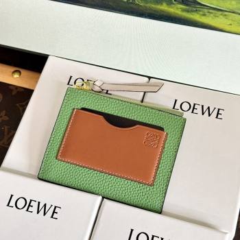 Loewe Large Coin Card Holder in Soft Grained Leather Green 2024 0402 (HY-240402130)