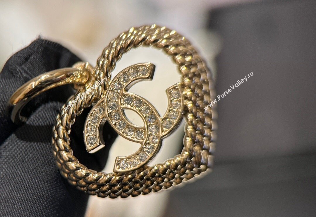 Chanel Heart Short Earrings with Chain 2024 0409 (YF-240409046)