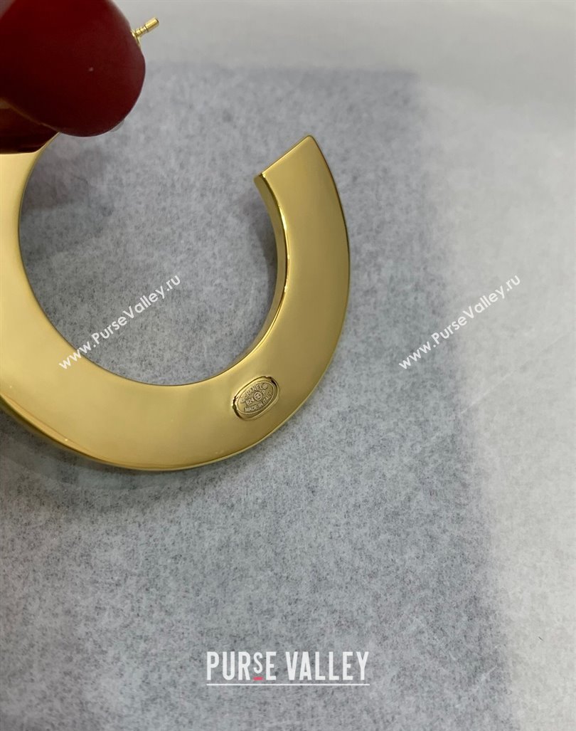 Chanel Crystals Hoop Earrings Gold 2024 040801 (YF-240408137)