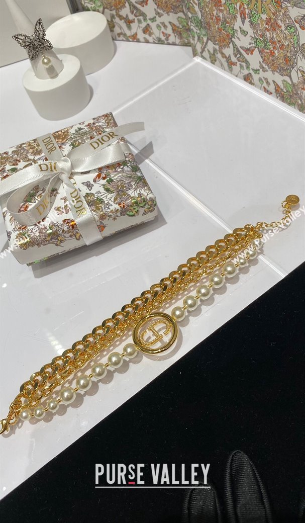 Dior CD Bracelet with Chain and Pearls 2024 0408 (YF-240408156)