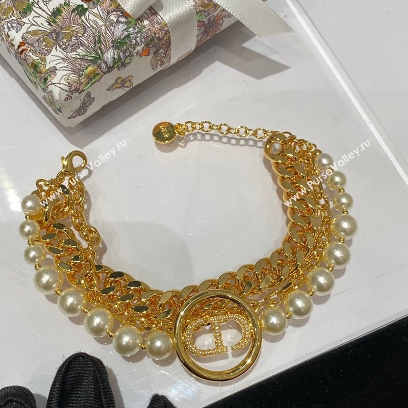 Dior CD Bracelet with Chain and Pearls 2024 0408 (YF-240408156)