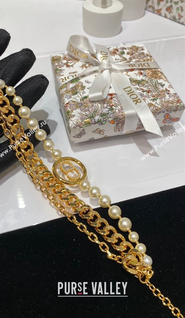 Dior CD Bracelet with Chain and Pearls 2024 0408 (YF-240408156)