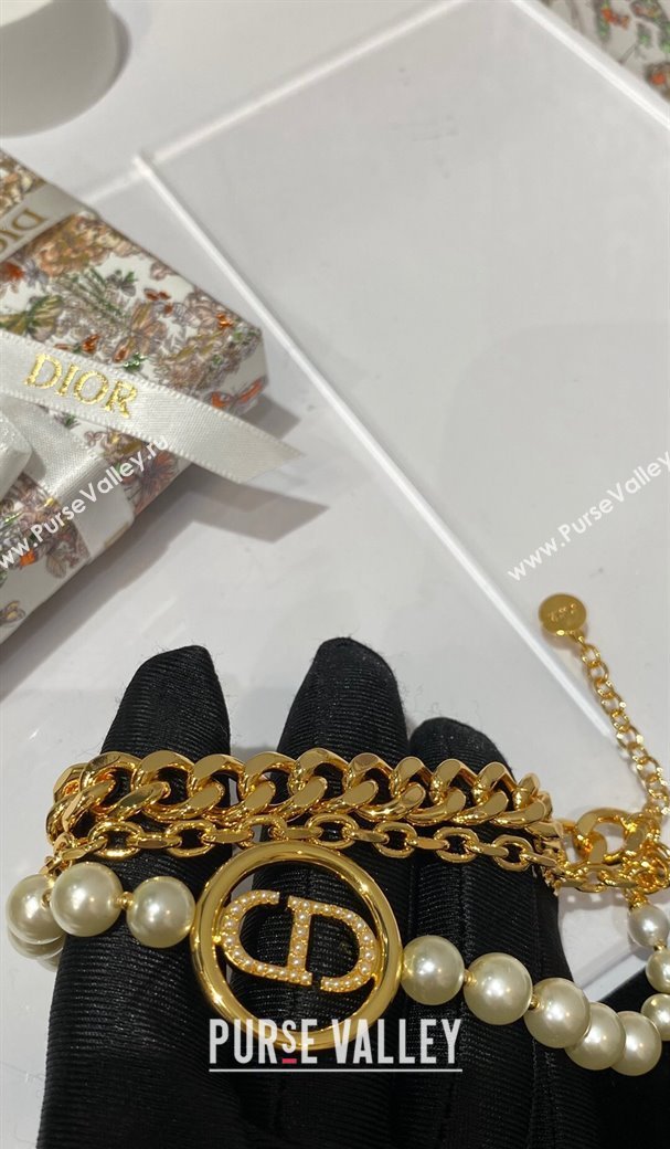 Dior CD Bracelet with Chain and Pearls 2024 0408 (YF-240408156)