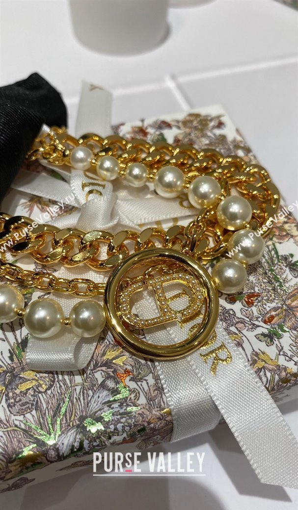 Dior CD Bracelet with Chain and Pearls 2024 0408 (YF-240408156)