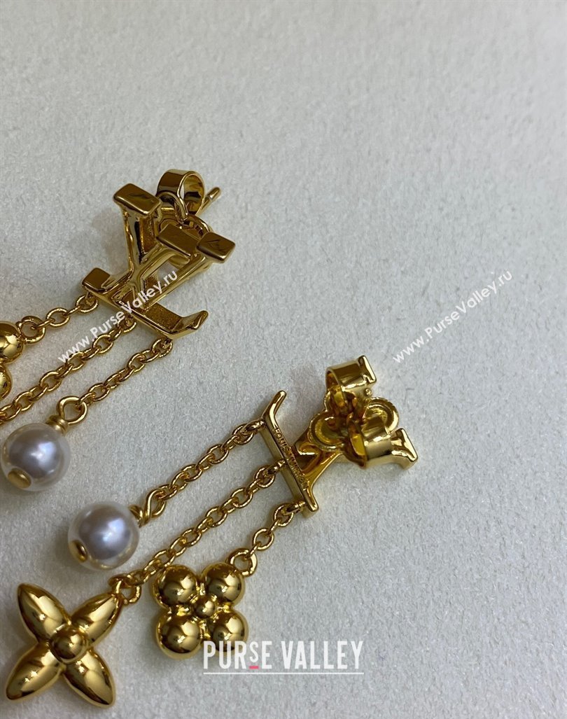 Louis Vuitton Tassel Earrings Gold 2024 0409 (YF-240409016)