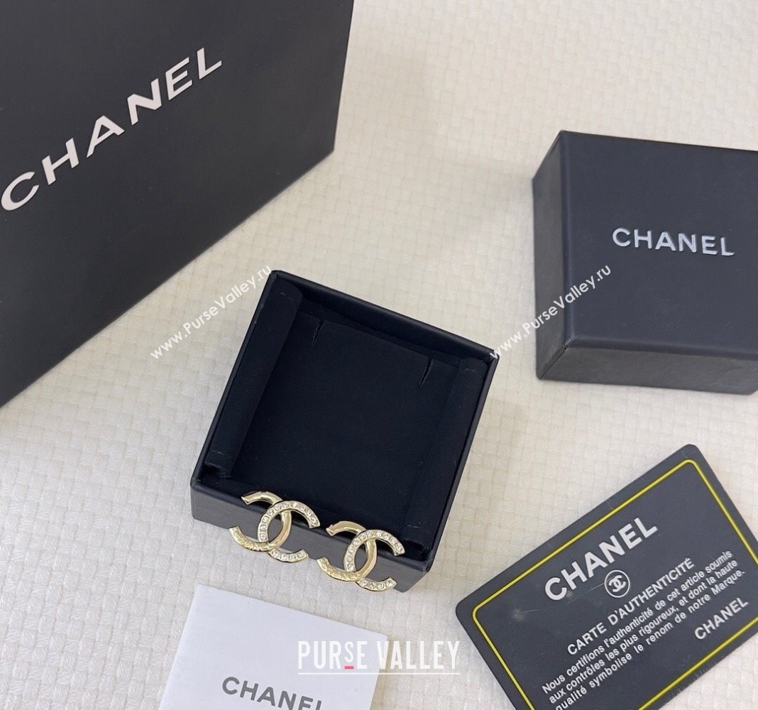 Chanel CC Stud Earrings with Crystals 2024 040901 (YF-240409019)
