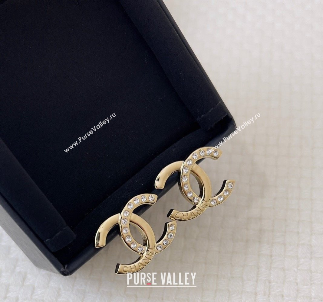 Chanel CC Stud Earrings with Crystals 2024 040901 (YF-240409019)
