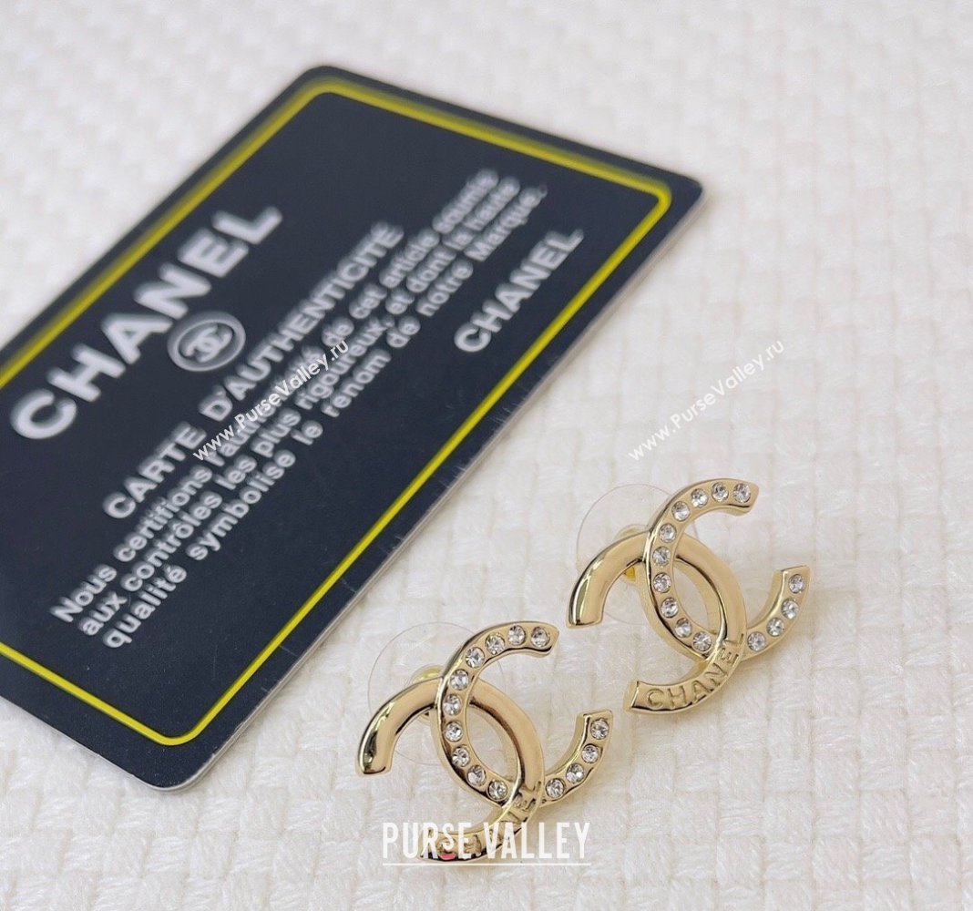 Chanel CC Stud Earrings with Crystals 2024 040901 (YF-240409019)