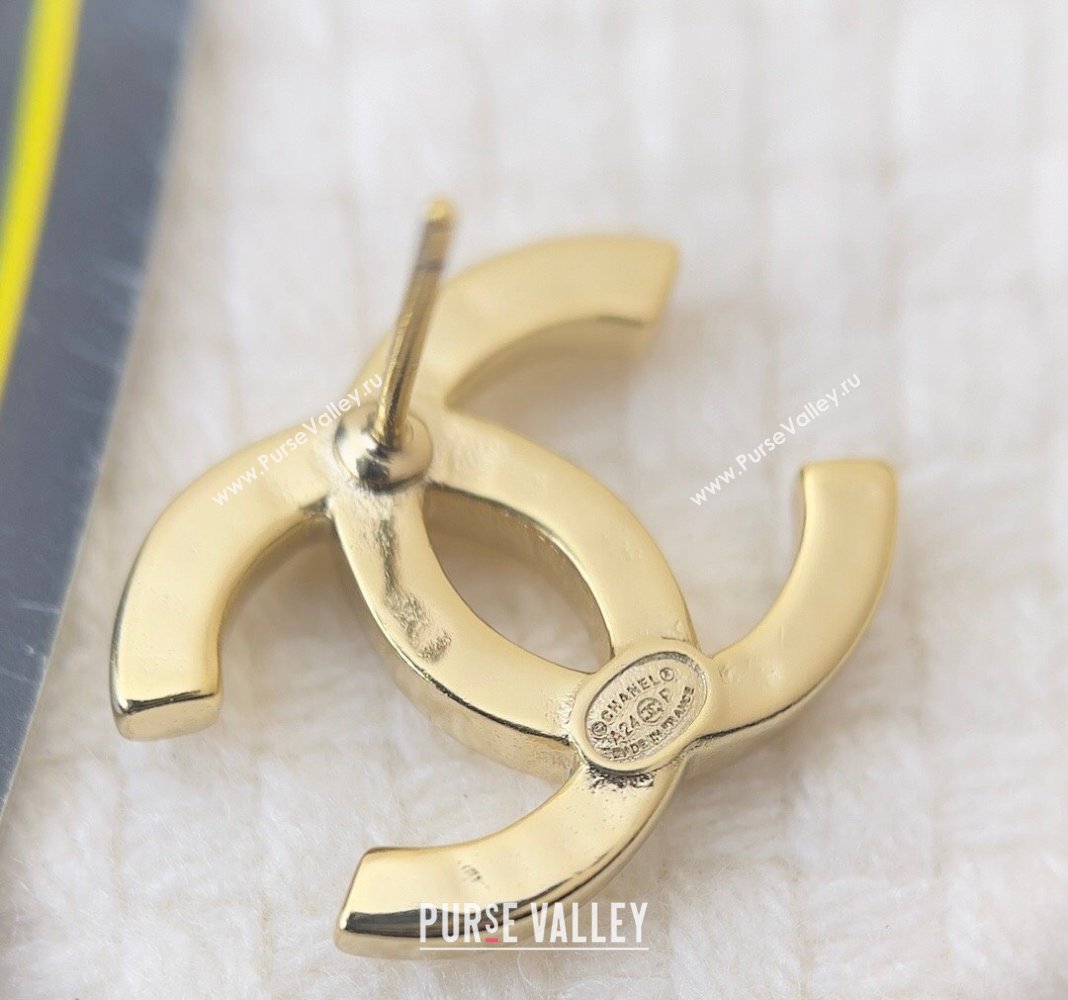 Chanel CC Stud Earrings with Crystals 2024 040901 (YF-240409019)